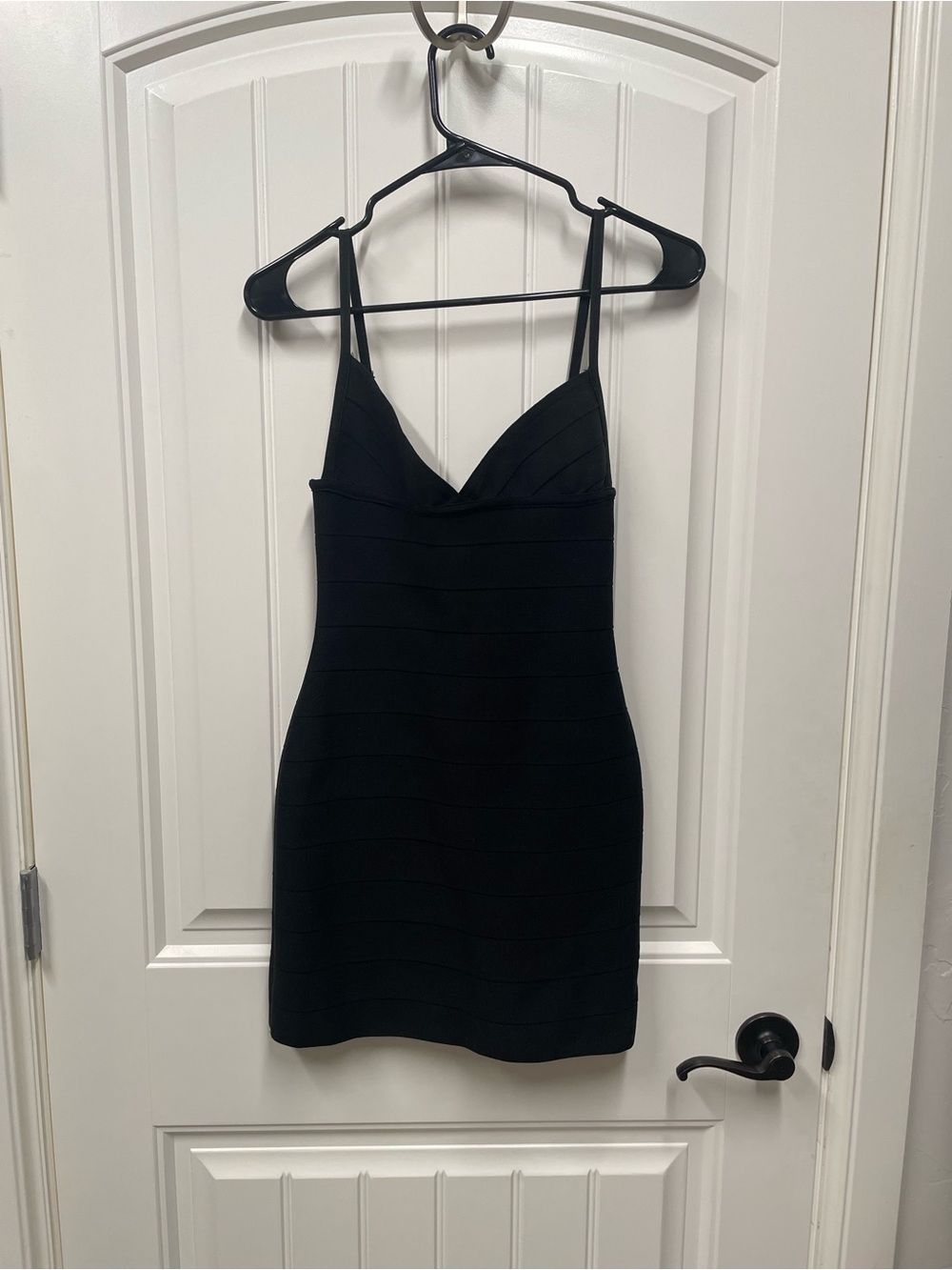 TM Sculpt Black Spaghetti-Strap Bodycon Dress